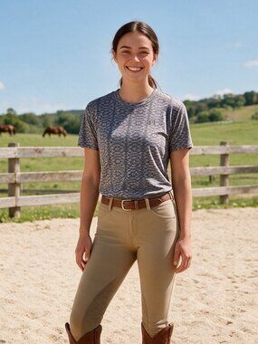 Ariat Sun Protection Short Sleeve Shirt Gray Pattern Women's NWT